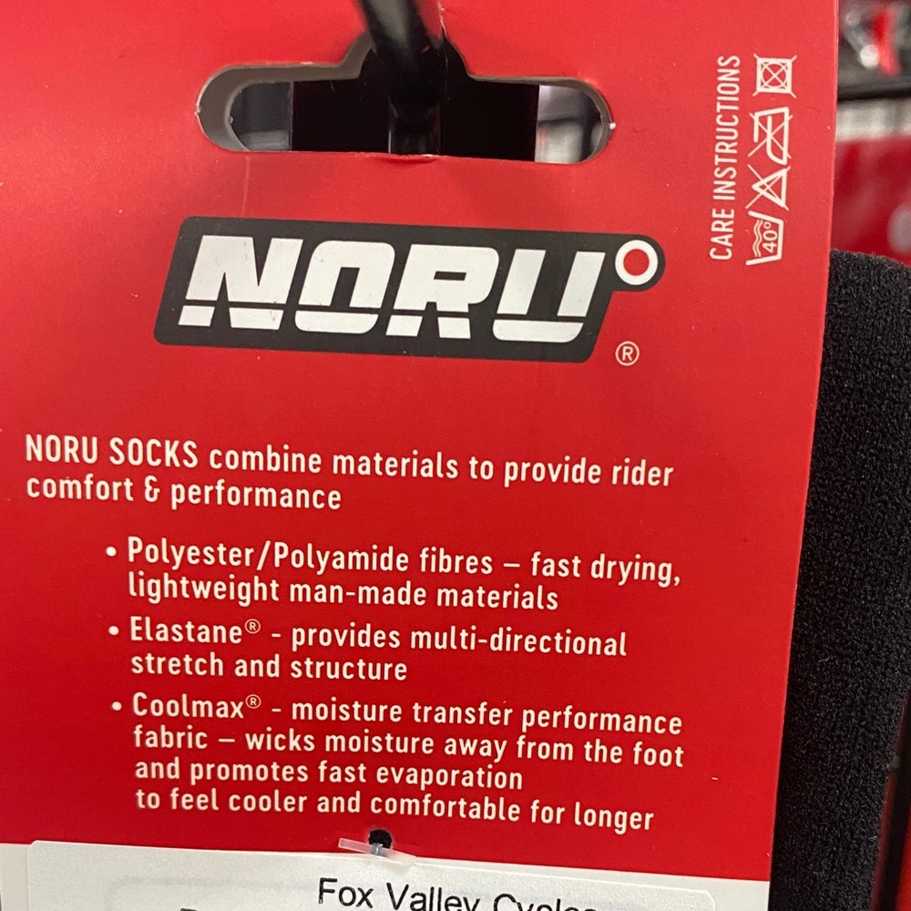 NORU Standard Riding Socks - Black and Red Design - Picture 4 of 4